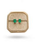Natural Emerald Gemstone Stud earrings (7x9mm)