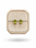 Natural Peridot Stud  earrings 925 silver