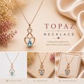Natural Blue Topaz ( Rose gold plated