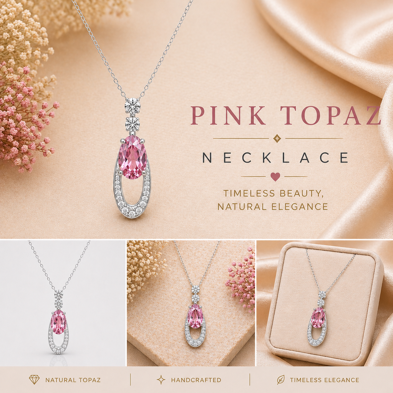 Pink Topaz Necklace