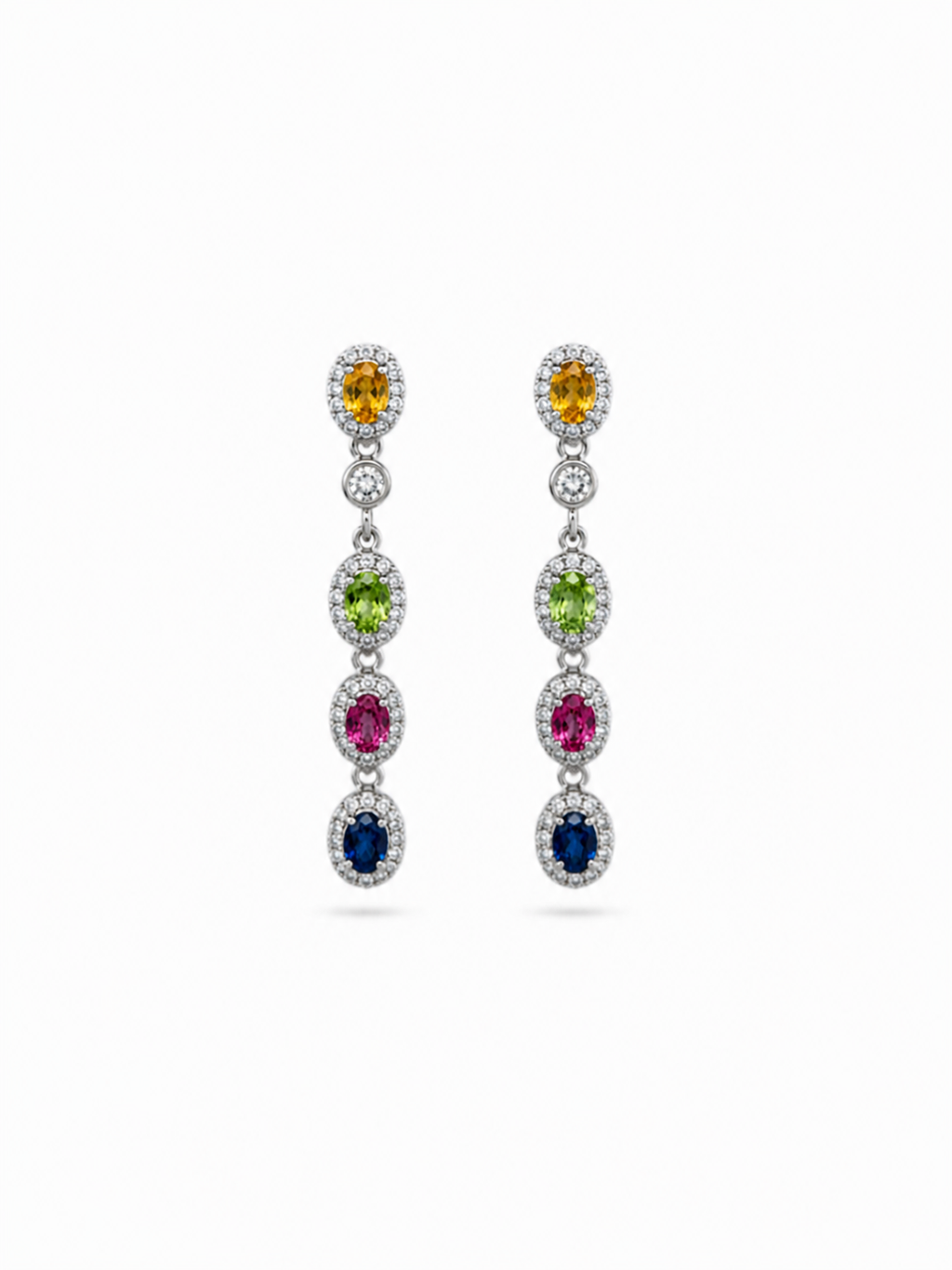 Sapphire Drop Earrings in 925 Sterling Silver