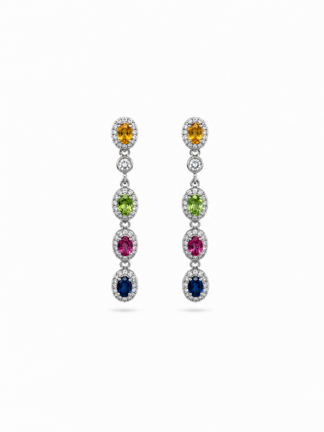 Sapphire Drop Earrings in 925 Sterling Silver