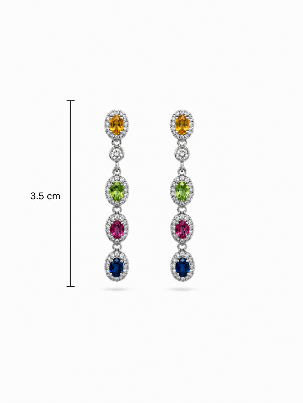 Sapphire Drop Earrings in 925 Sterling Silver