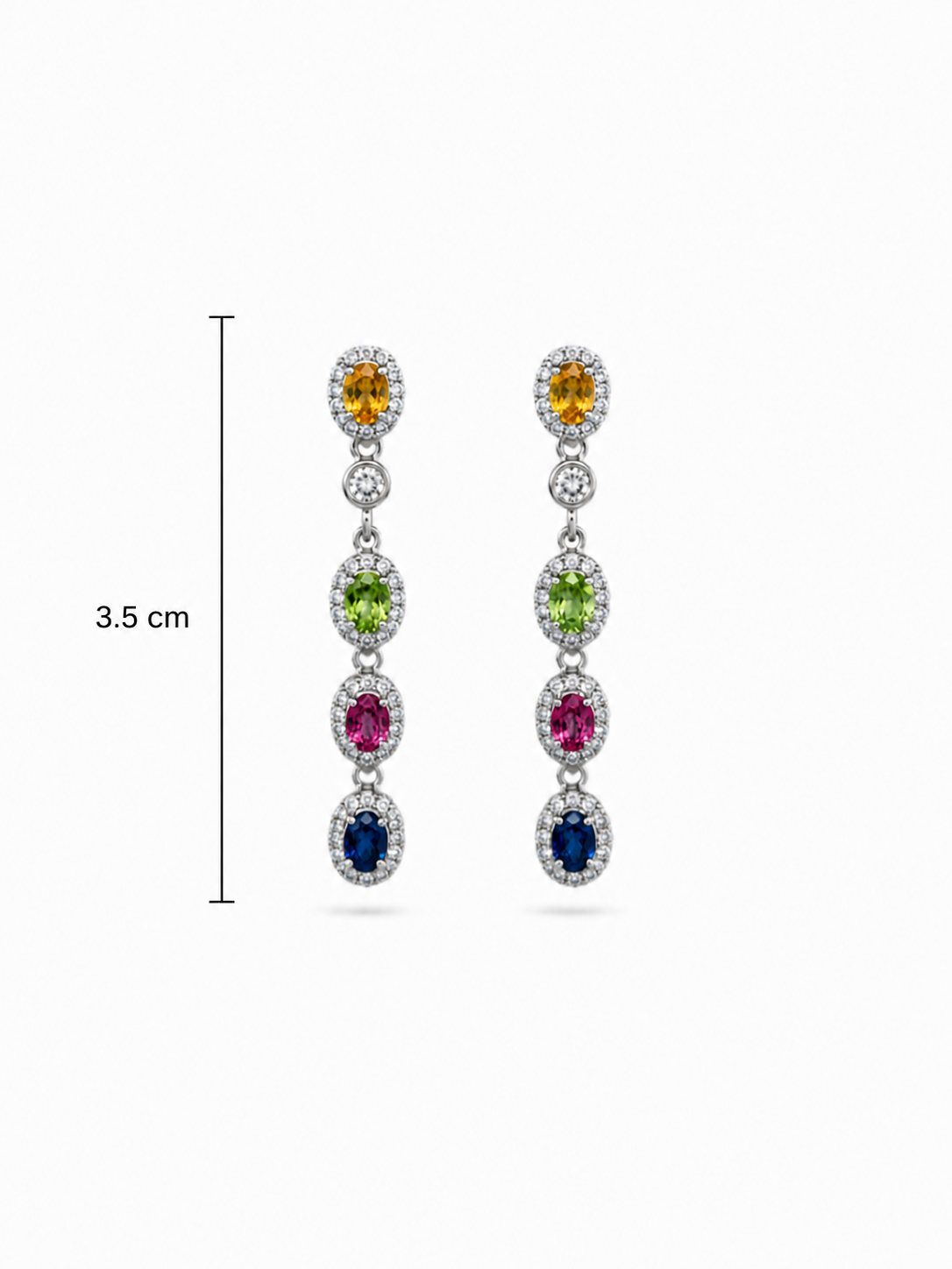 Sapphire Drop Earrings in 925 Sterling Silver