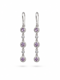 Tanzanite Halo Drop Earrings in 925 Sterling Silver