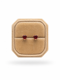 Natural Heart Shaped Garnet stud earrings ( Rose Gold Plated )