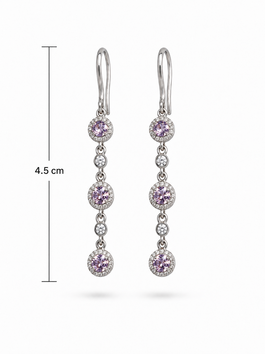 Tanzanite Halo Drop Earrings in 925 Sterling Silver
