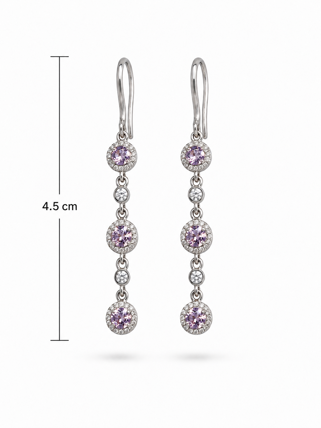 Tanzanite Halo Drop Earrings in 925 Sterling Silver