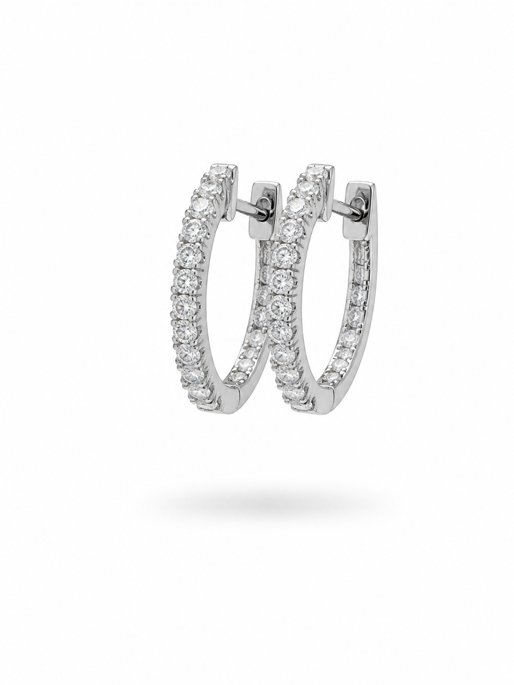 Moissanite Hoop Earrings in Gold Plated 925 Sterling Silver