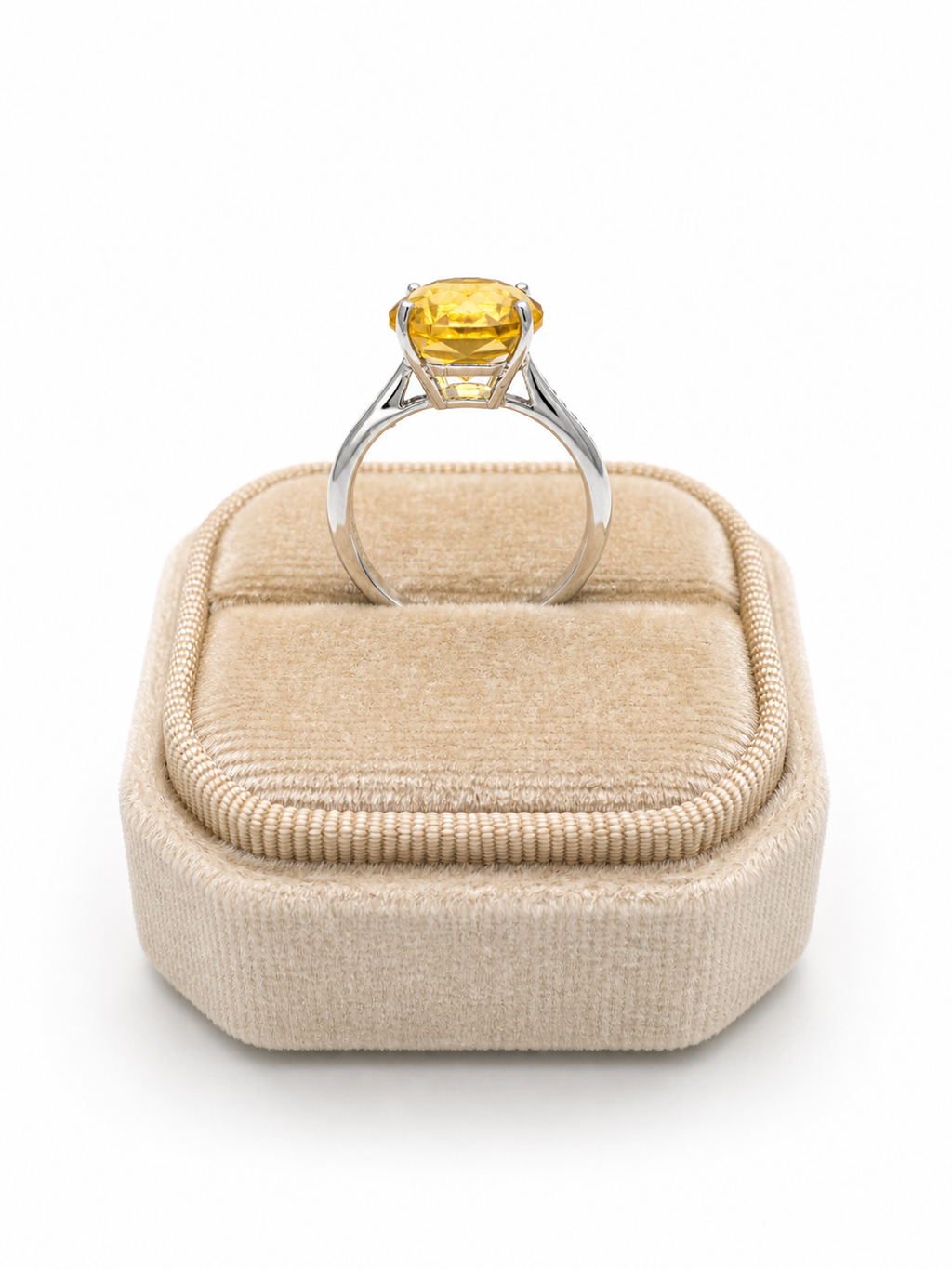 4CT Natural Citrine Adjustable Ring – 925 Sterling Silver