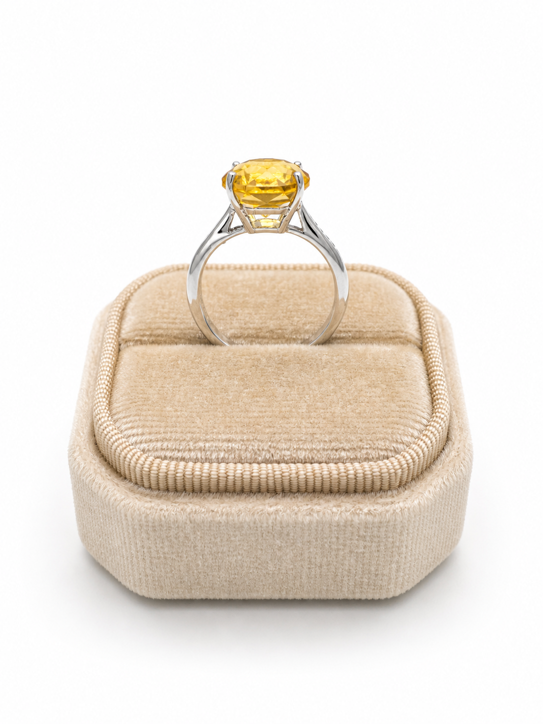 4CT Natural Citrine Adjustable Ring – 925 Sterling Silver