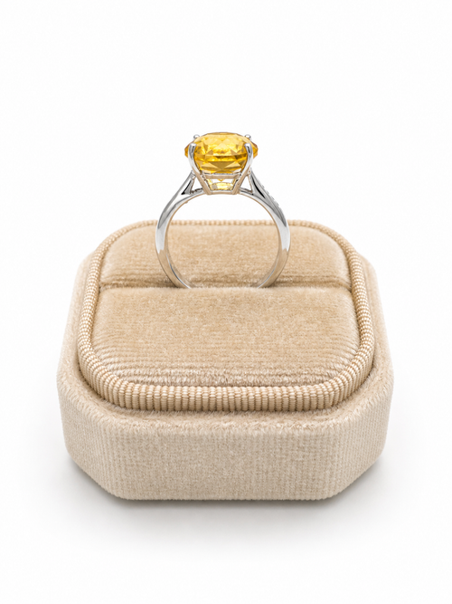 4CT Natural Citrine Adjustable Ring – 925 Sterling Silver