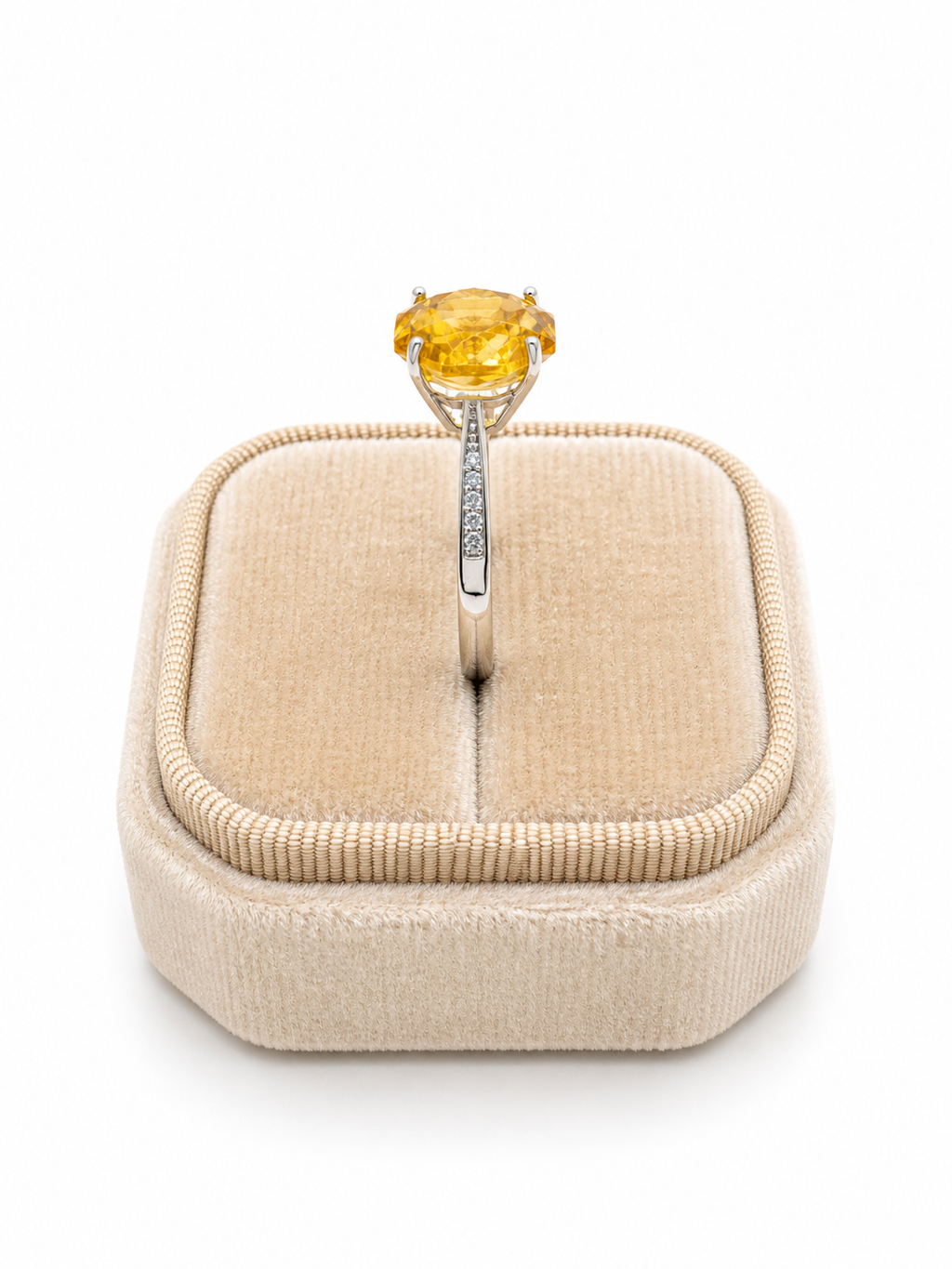 4CT Natural Citrine Adjustable Ring – 925 Sterling Silver