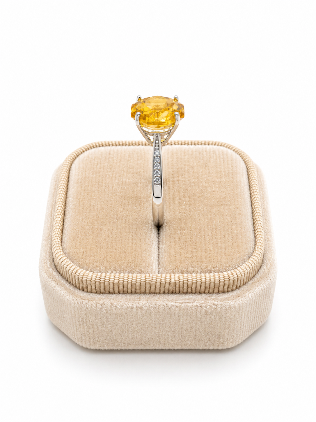 4CT Natural Citrine Adjustable Ring – 925 Sterling Silver