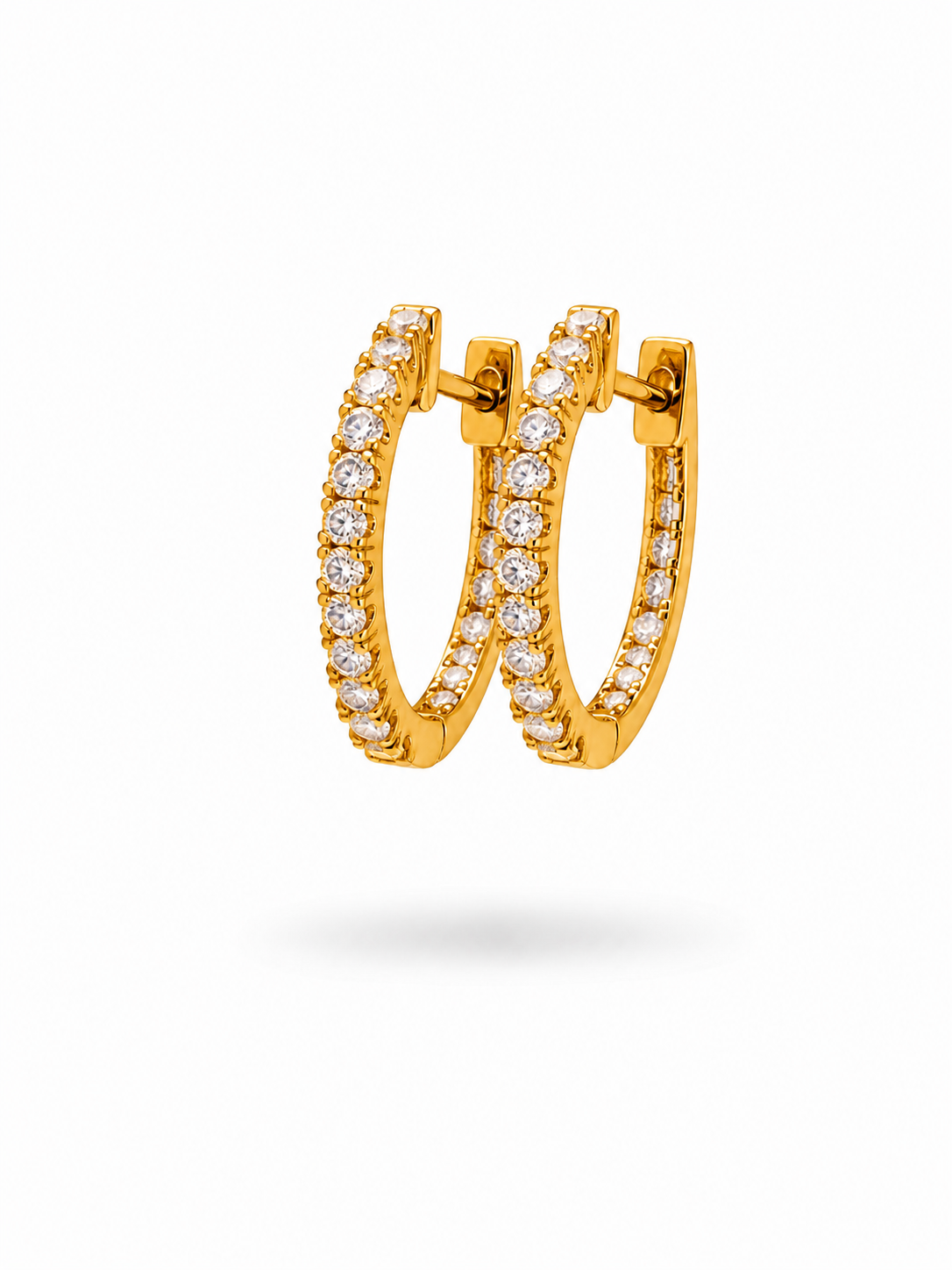 Moissanite Hoop Earrings in Gold Plated 925 Sterling Silver
