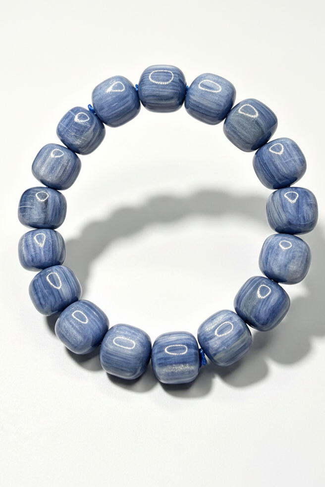 Natural Blue Kyanite Bracelet ( 12 mm )