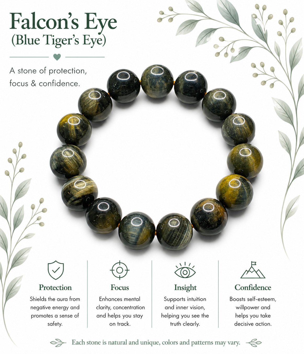 Natural Falcons Eye( Blue Tigers Eye )