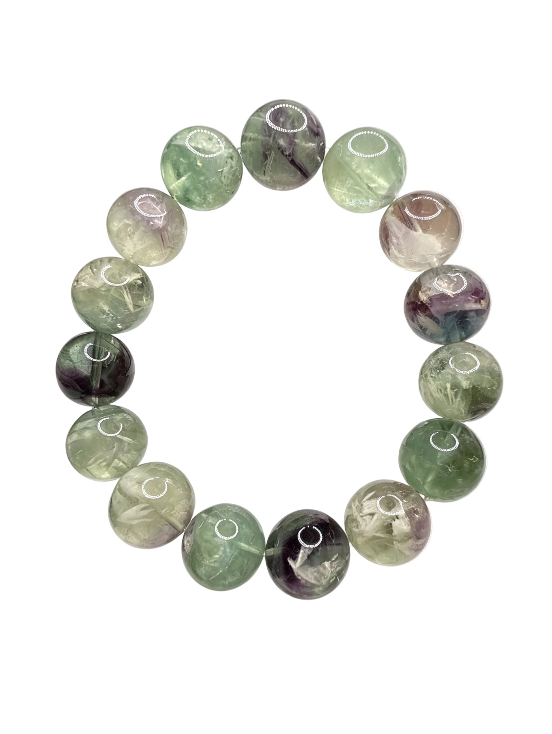 Natural Fluorite Bracelet ( 15 mm )