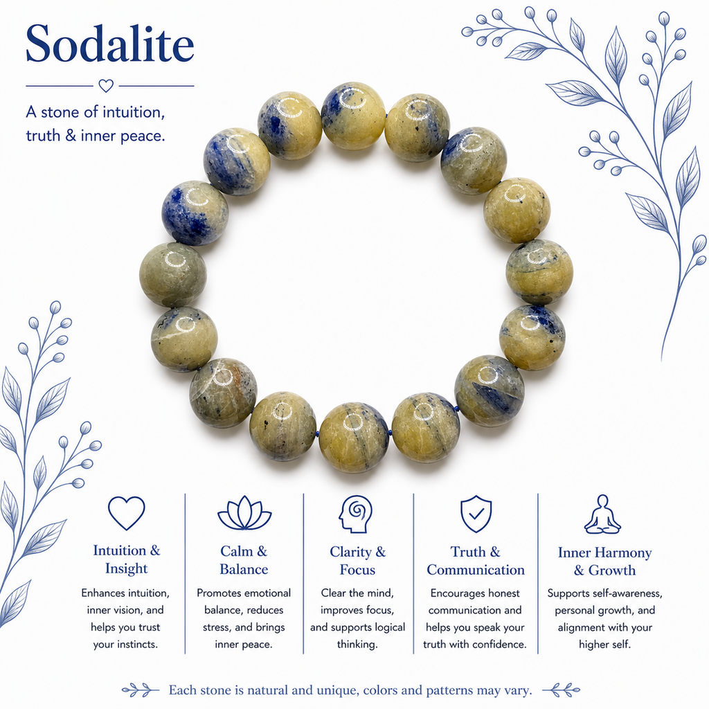 Natural Sodalite Bracelet ( 14mm )