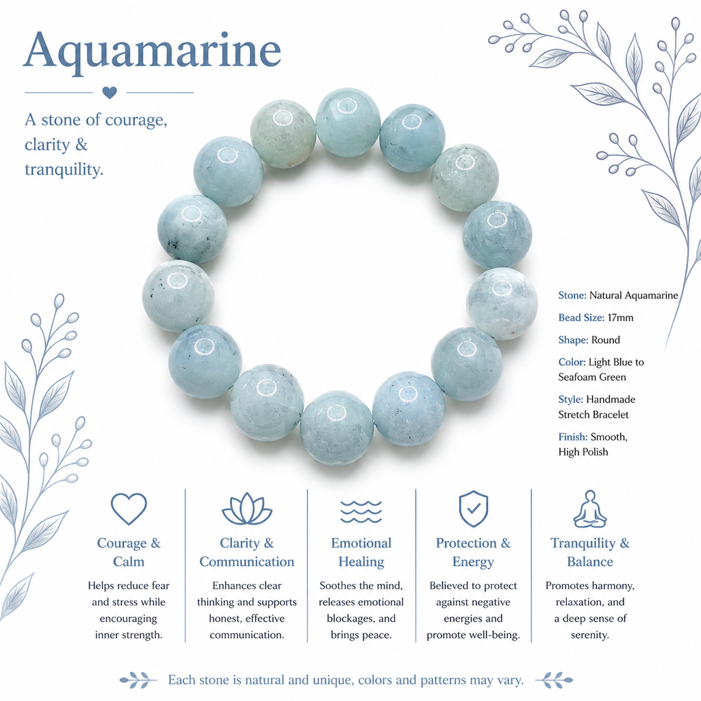 Natural Aquamarine Bracelet ( 10mm )