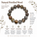 Natural Petrified Wood Bracelet ( 14mm )