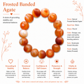 Natural Frosted Banded Agate Bracelet ( 14mm )