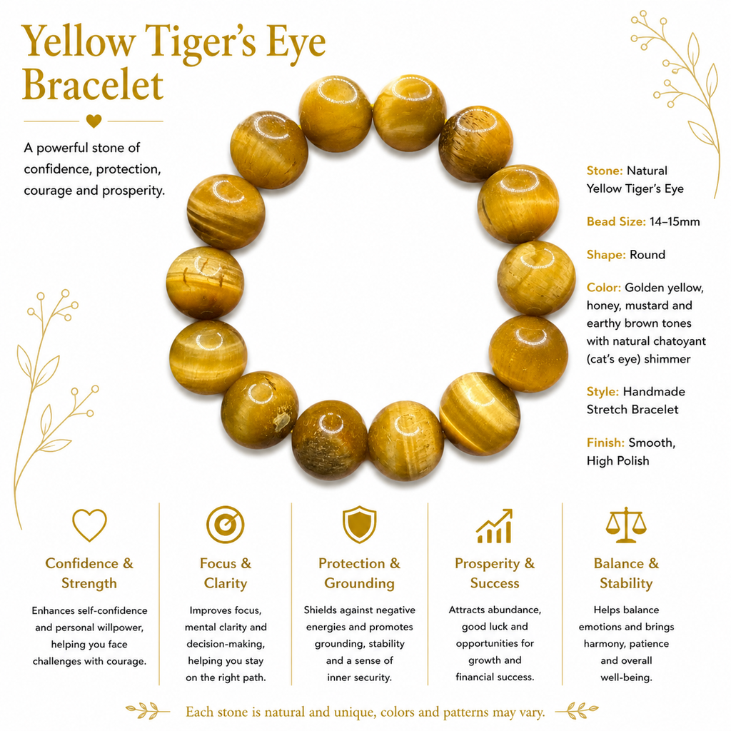 Natural Yellow Tigers Eye ( 14mm )