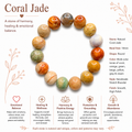 Natural Coral Jade Bracelet ( 14mm )
