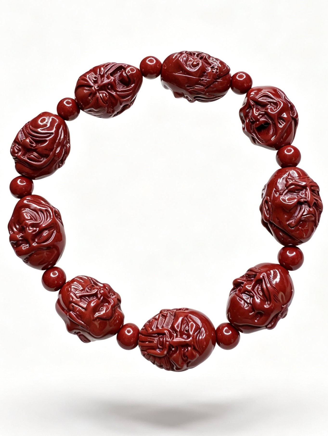 Natural Cinnabar Buddha Bracelet