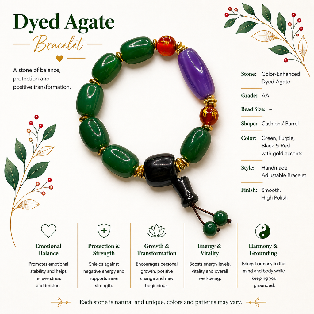 Natural Enhanced-Green Agate Bracelet