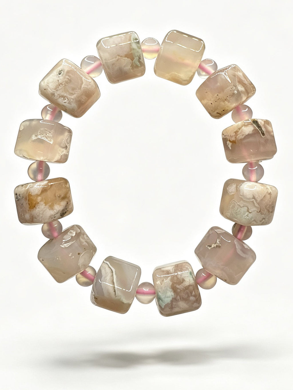 Natural Flower Cherry Blossom Agate ( 13mm )