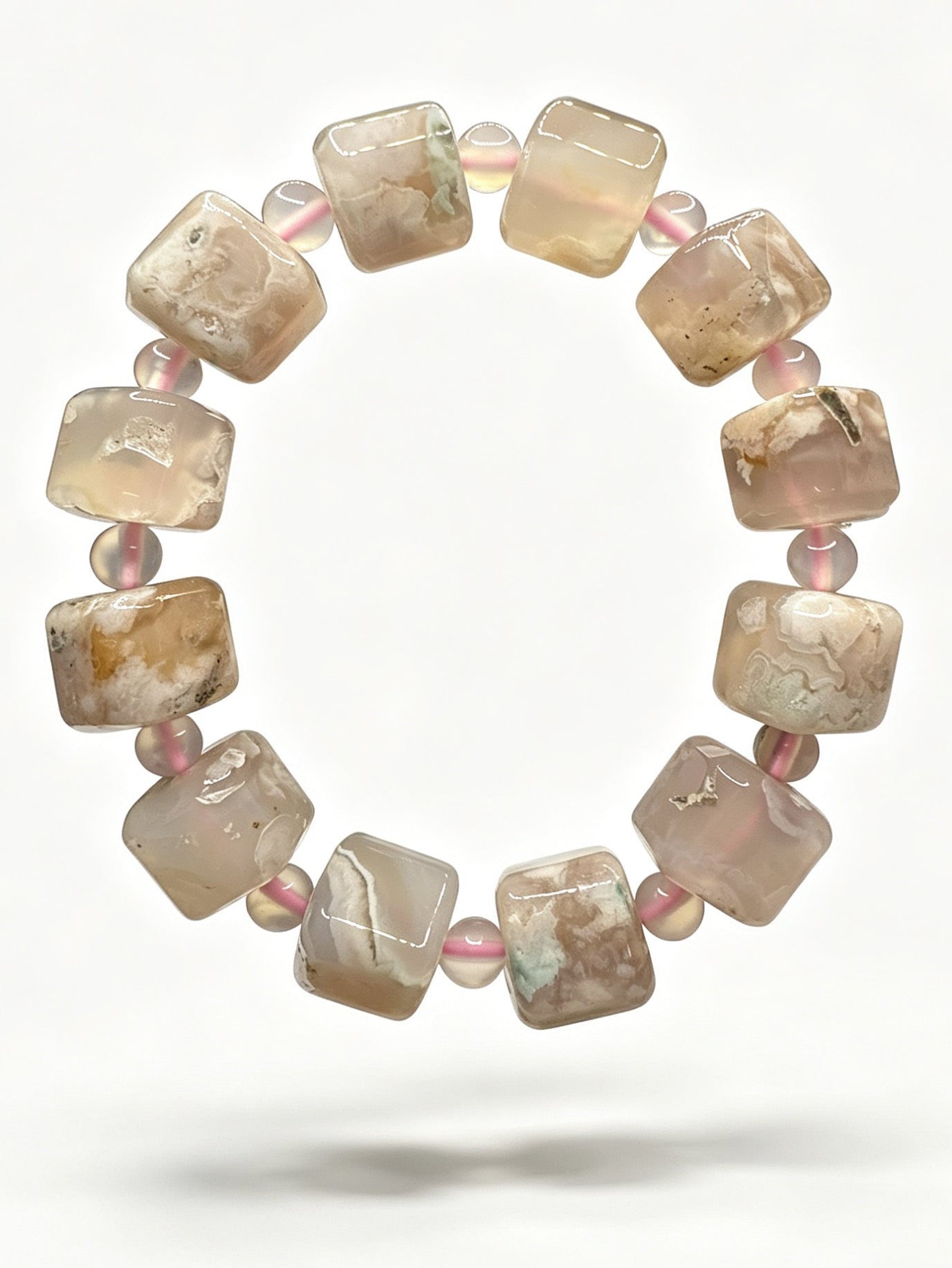 Natural Flower Cherry Blossom Agate ( 13mm )