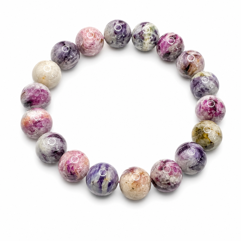 Natural Mix Lepidolite Bracelet ( 12mm )