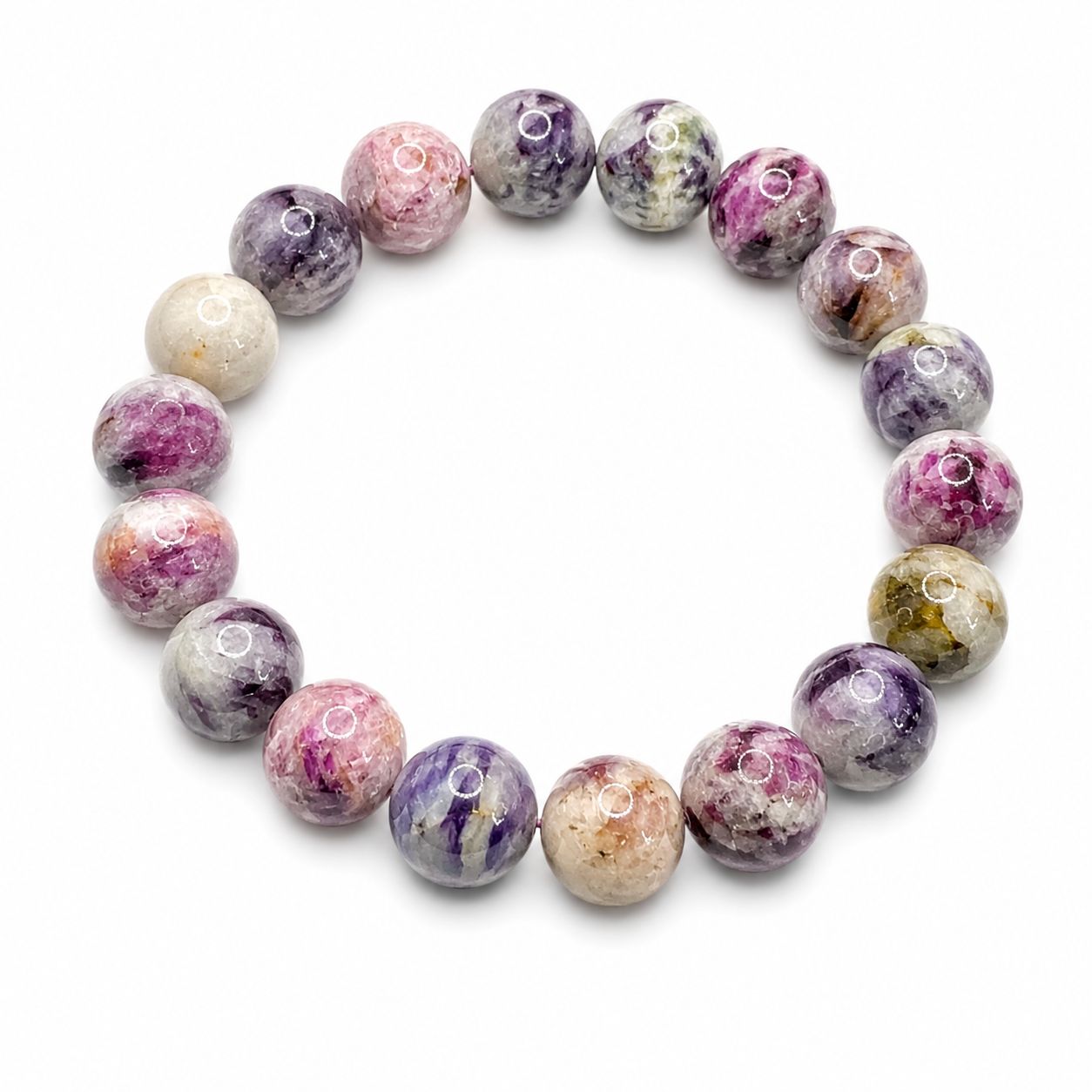 Natural Mix Lepidolite Bracelet ( 12mm )