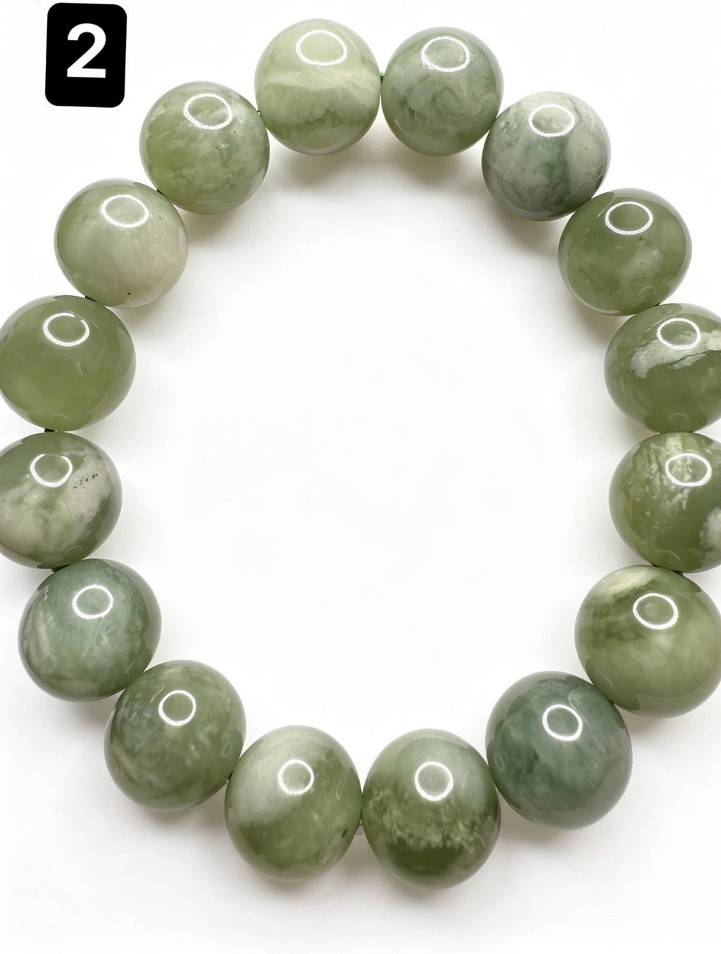 Natural Green Jade Bracelet ( 13mm )