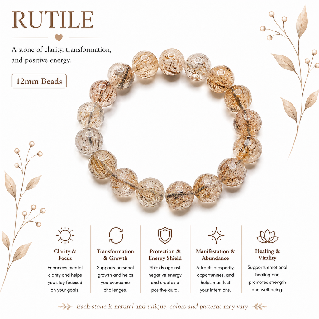 Natural  Rutilated Quartz ( 12mm )