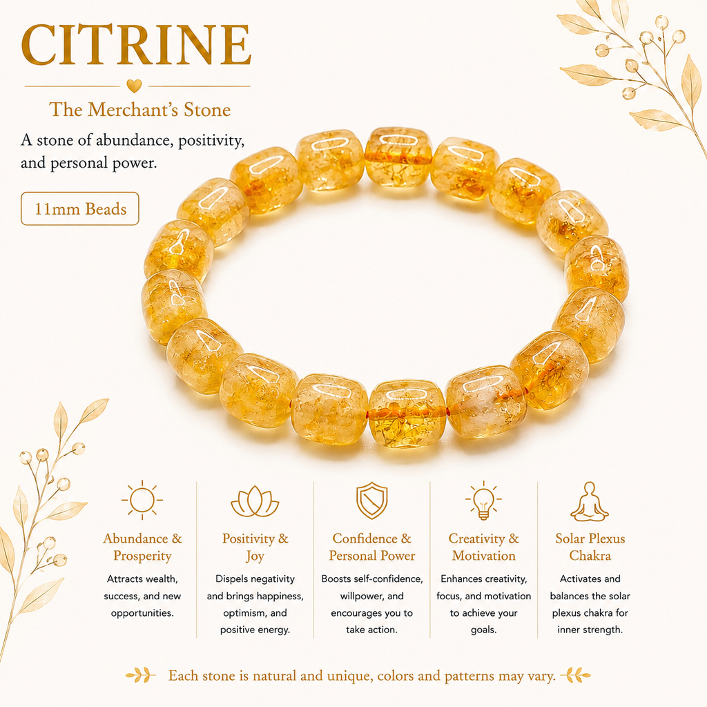 Natural Citrine Bracelet ( 11mm )