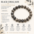 Natural Black Coral Jade Bracelet ( 12mm )
