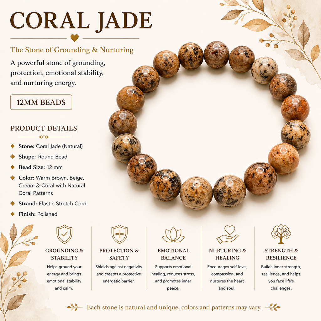 Natural Coral Jade Bracelet ( 12mm )