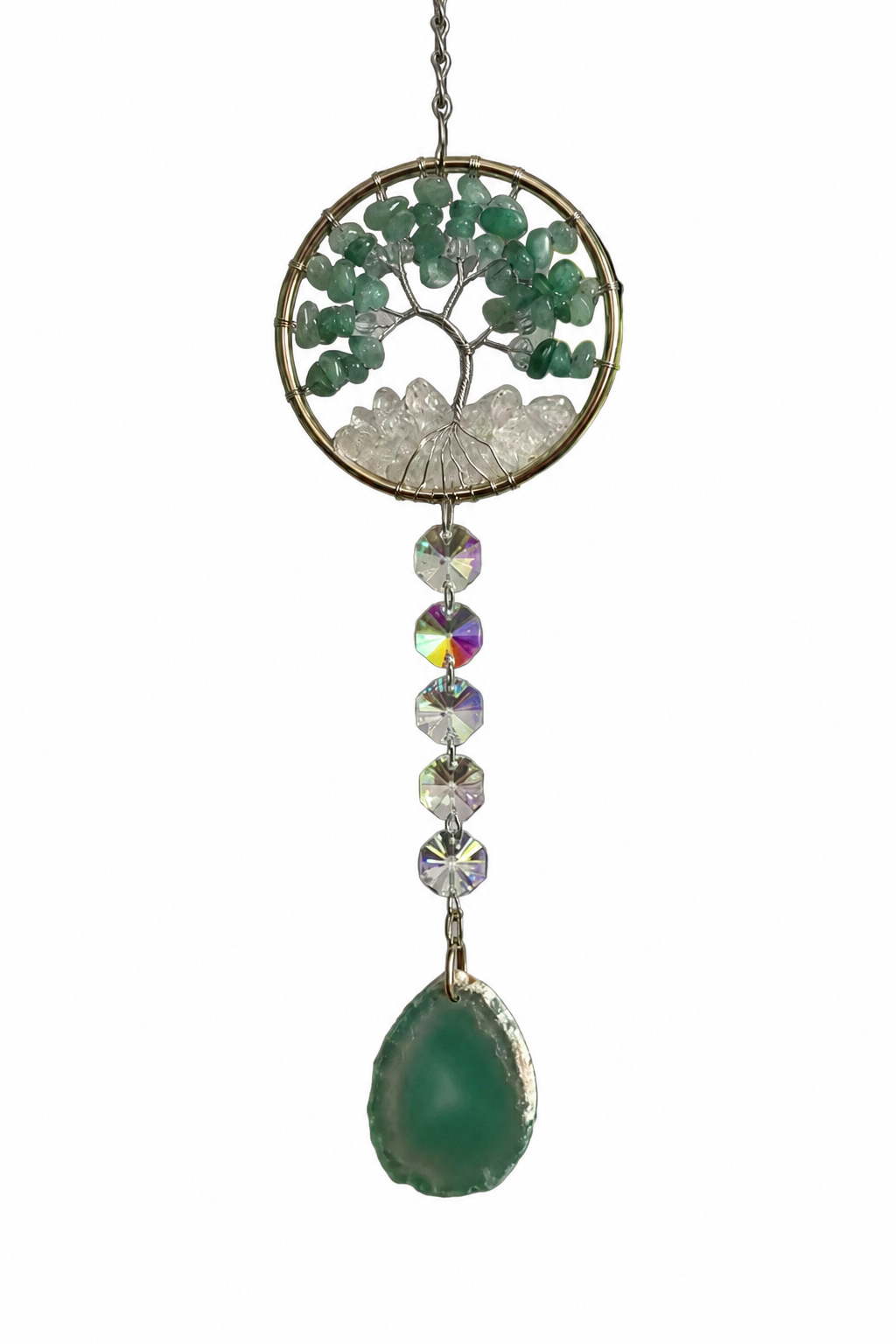 Green Aventurine Tree of Life Hanging Charm