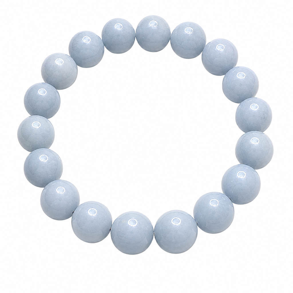 Natural Angelite Bracelet ( 10mm )