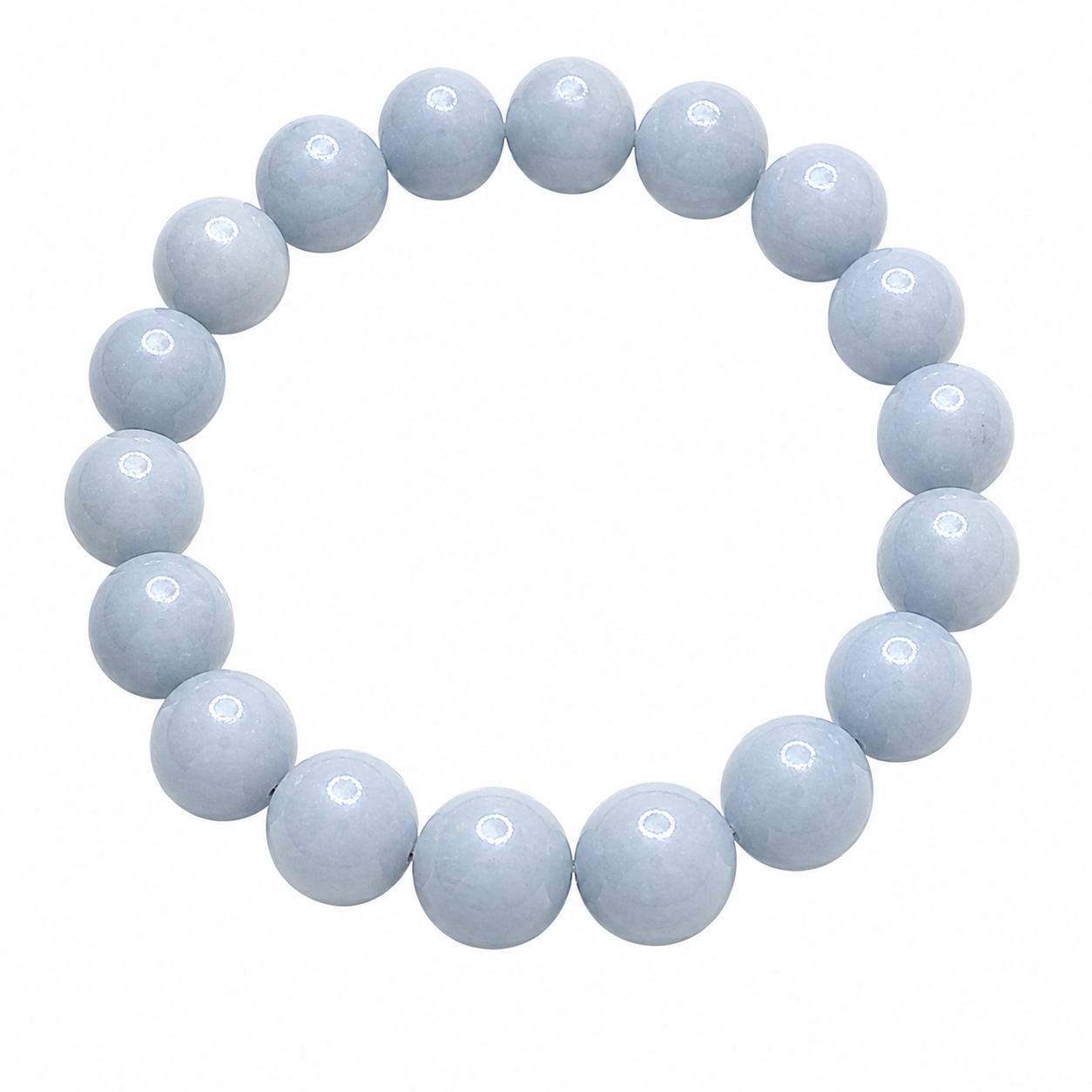 Natural Angelite Bracelet ( 10mm )