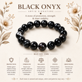 Natural Black Onyx Bracelet ( 12mm )