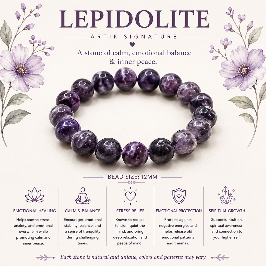 Natural Purple Lepidolite ( 12mm )