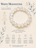 Natural White Moonstone Bracelet ( 10mm )