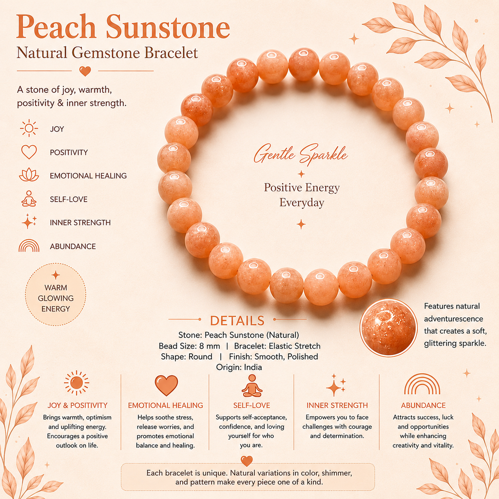 Natural Peach Sunstone ( 10mm )