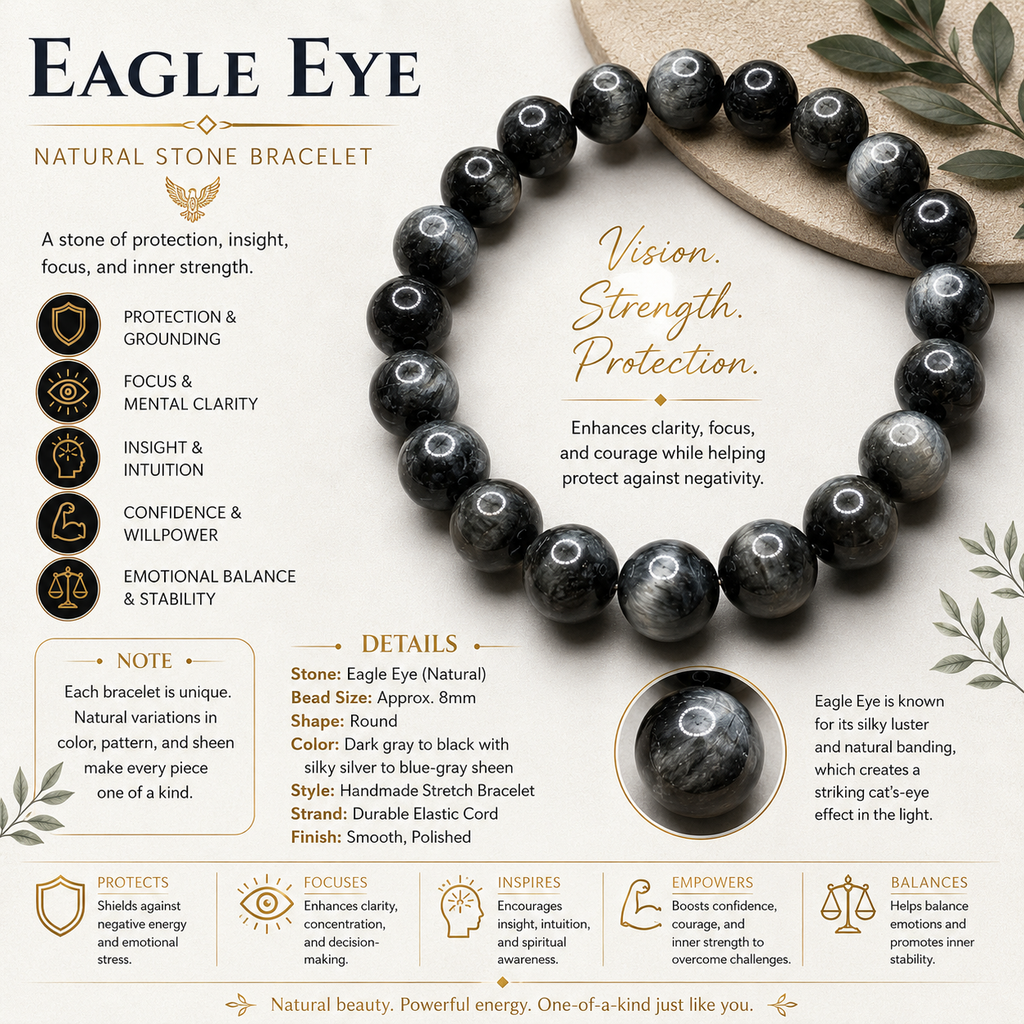 Natural Eagle Eye Bracelet ( 9mm )