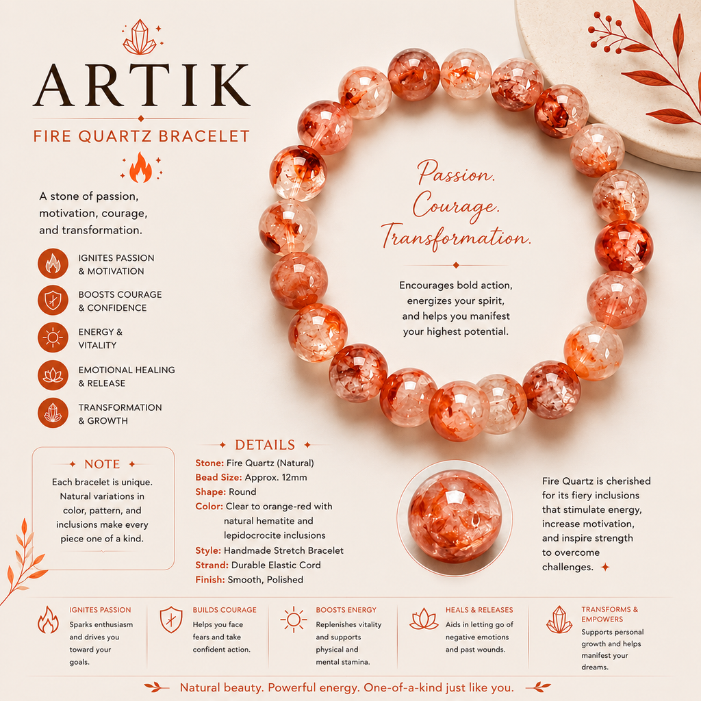 Natural Fire Quartz Bracelet ( 10mm )