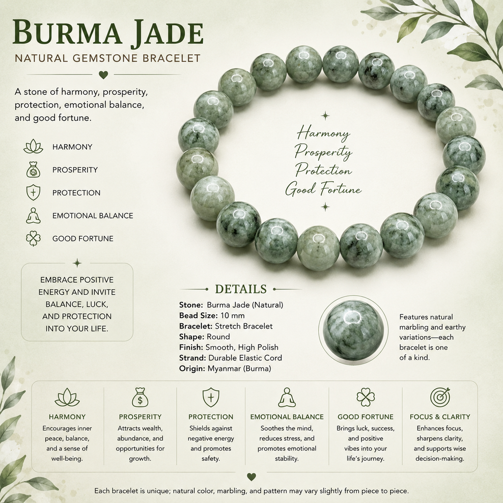 Natural Burma Jade Bracelet ( 10mm )