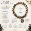 Natural Black Moonstone Bracelet ( 12mm )